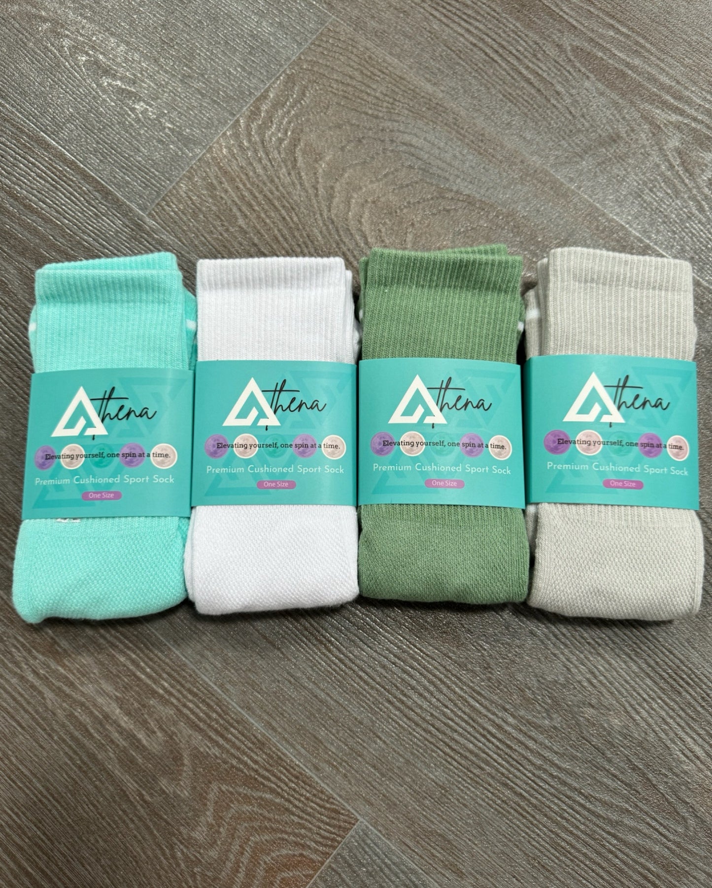 Athena Crew Socks: Grey