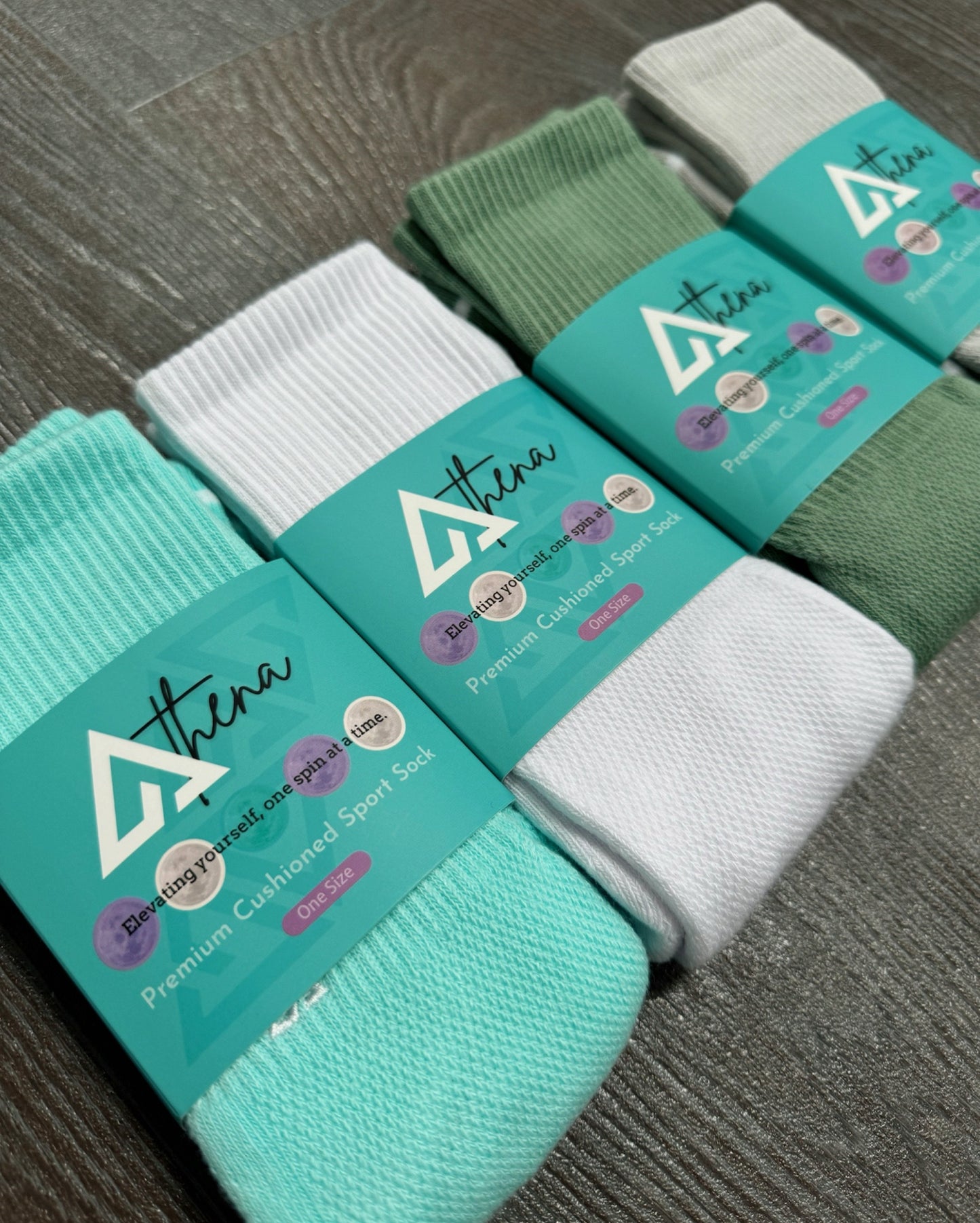 Athena Crew Socks: Sage