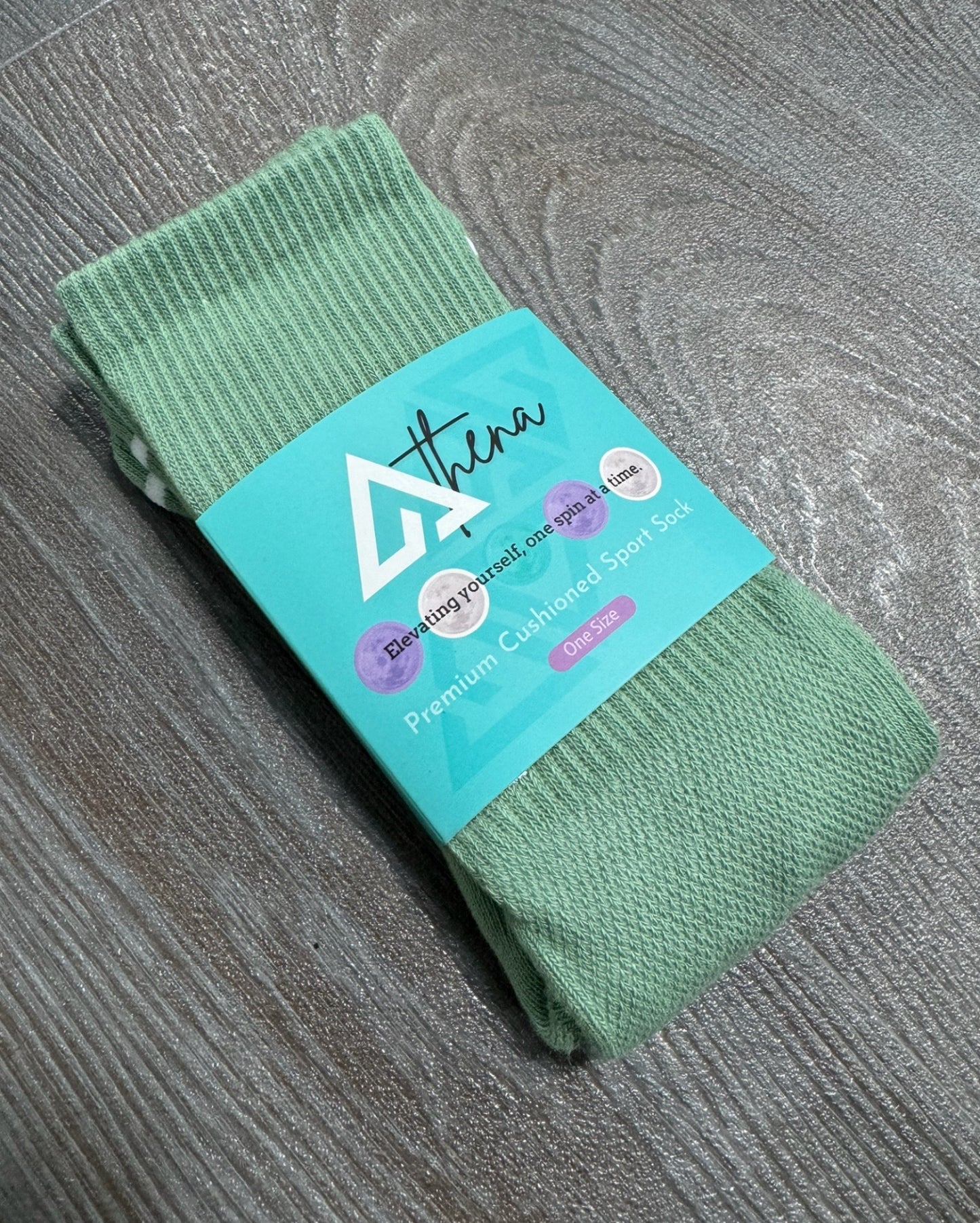 Athena Crew Socks: Sage