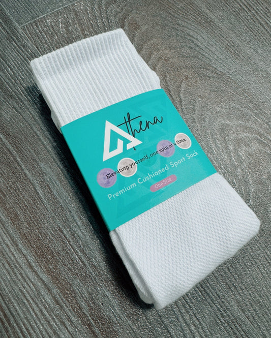 Athena Crew Socks: White