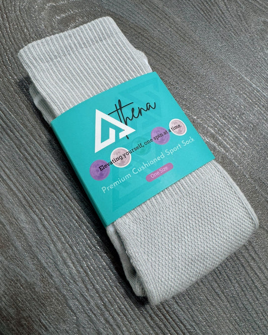 Athena Crew Socks: Grey