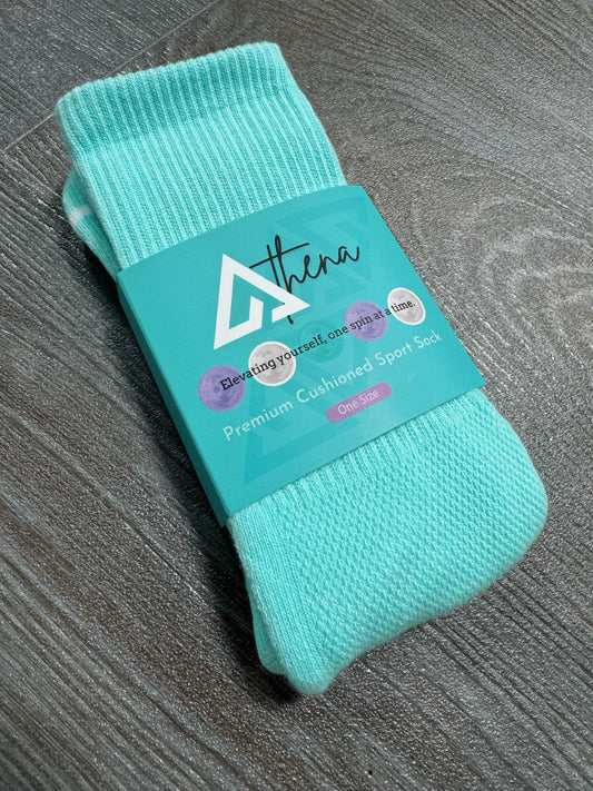 Athena Crew Socks: Turquoise