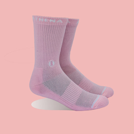 Bubblegum Pink Crew Socks